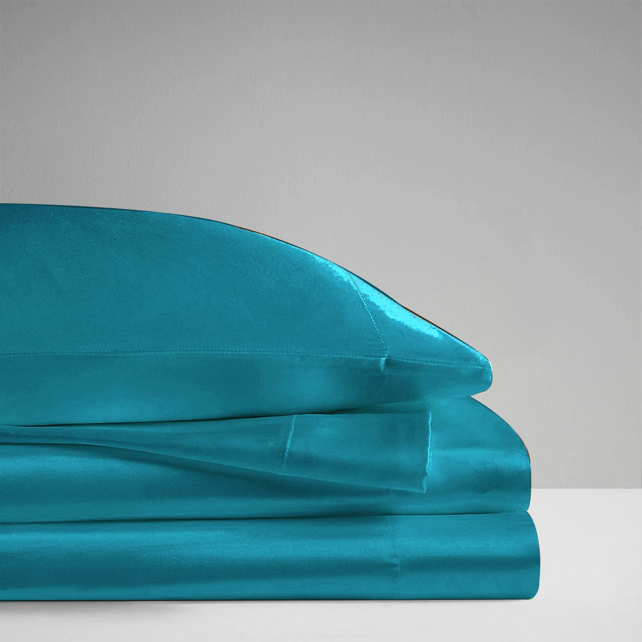 Premium Satin Silk Sheet - Aqua Blue